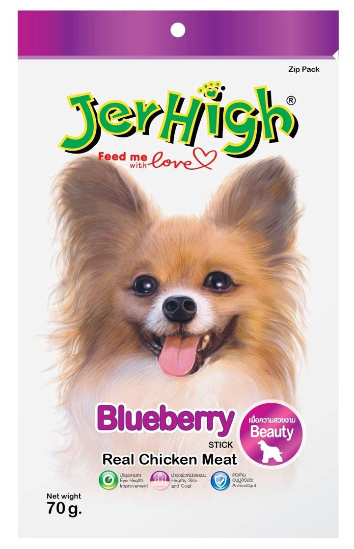 JerHigh : Blueberry Stick – Real Chicken Meat Dog Treat