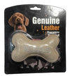 Genuine Leather Durable Sound Bone Shape Toy