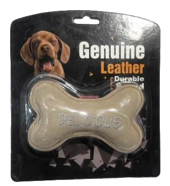 Genuine Leather Durable Sound Bone Shape Toy