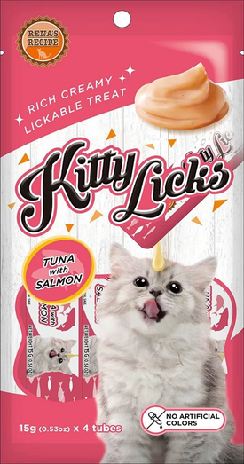 Rena's Kitty Licks Tuna With Salmon Creamy Treats (4 Tubes X 15 G)