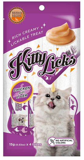 Rena's Kitty Licks Chicken With Liver Creamy Treats (4 Tubes X 15 G)
