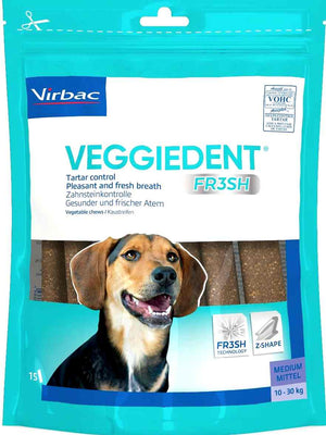 Virbac : C.E.T. VeggieDent FR3SH Tartar Control Chews for Medium Dogs (10–30 kg)