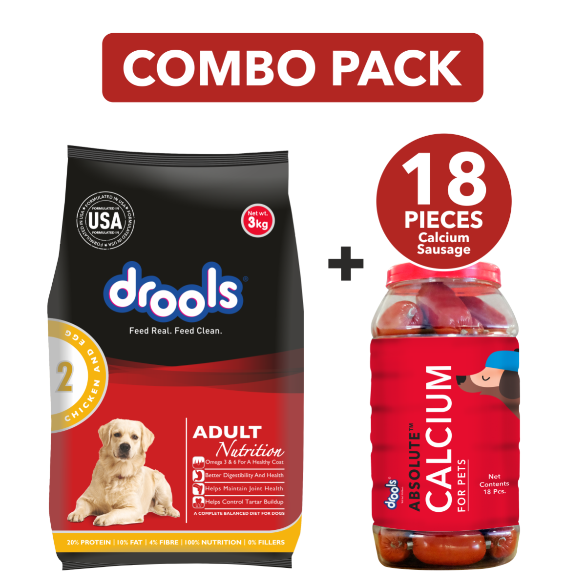 Drools Adult Nutrition Chicken Egg 3KG Drools Calcium