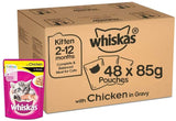 Whiskas Kitten Chicken In Gravy Pouch 85 G (Pack Of 48) - Ecom Pack