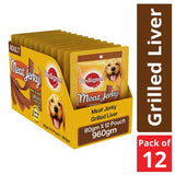 Pedigree Meat Jerky Grilled Liver Flavour 80 G (Pack Of 12) - Ecom Pack