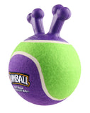 Gigwi Tennis Jumball with Rubber Handle Dog Toy - Blue/Purple