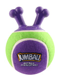 Gigwi Tennis Jumball with Rubber Handle Dog Toy - Blue/Purple