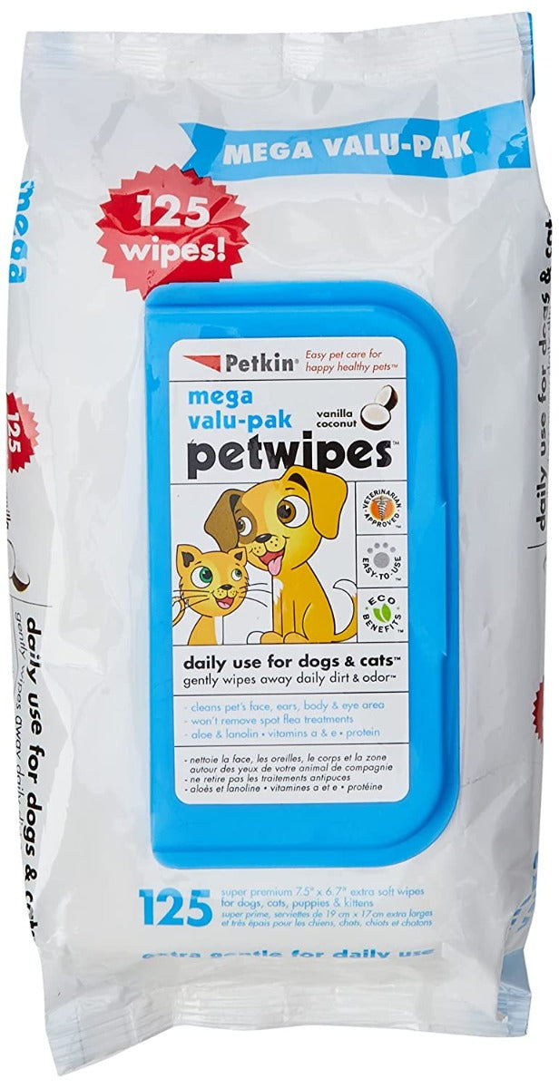 Petkin Mega Valu Pack Vanila & Coconut Petwipes