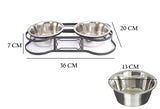 Pets Empire Bone Shape Metal Double Diner Bowl For Dogs