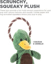 Outward Hound Scrunch Bunch Duck Interactive Plush Squeaky Dog Tug Toy