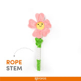 Fofos Pink Flower Crinkle Rope Dog Toy