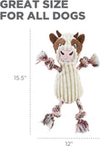 Outward Hound Ranch Roperz Cow Plush Squeaky Dog Toy - White