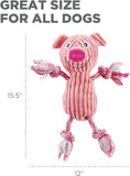 Outward Hound Ranch Roperz Pig Plush Squeaky Dog Toy - Pink