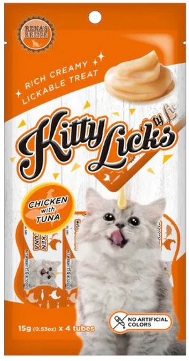Rena's Kitty Licks Chicken With Tuna Creamy Treats (4 Tubes X 15 G)