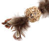 Gigwi Ecoline Catch & Scratch With Rattle Wood Rattan Feather (Brown)