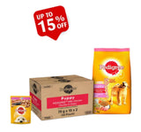 Pedigree Puppy Chicken And Milk 3 Kgs + Pedigree Chicken Chunks In Gravy Puppy Pouch Pack Of 30 - Combo