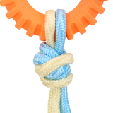 Basil TPR Ring With Rope Dog Toy