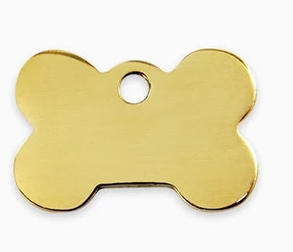 Kennel Brass Name Tag Bone Shape Antique