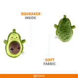 Fofos Avocado Cute Treat & Squeak Dog Toy