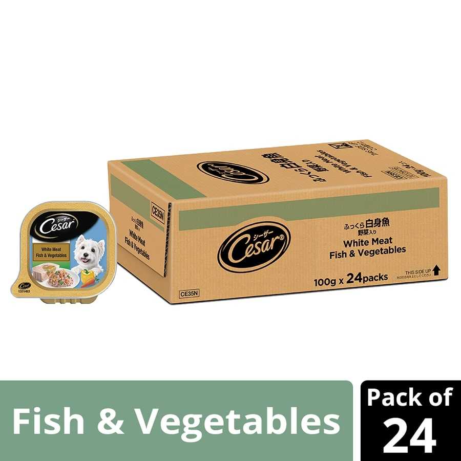 Cesar Tuna With White Fish & Vegetable Tray 100 G (Pack Of 24) - Ecom Pack