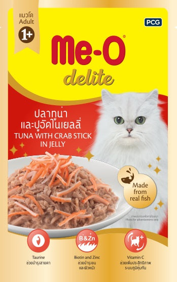 MeO Delite Tuna With Crab Stick In Jelly Adult Cat Pouch