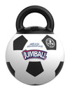 Gigwi Soccer Ball With Rubber Handle Jumball Dog Toy - Black/White