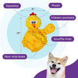 Outward Hound Snuffle Palz Chicken Plush Snuffle Mat Dog Treat Puzzle - Yellow