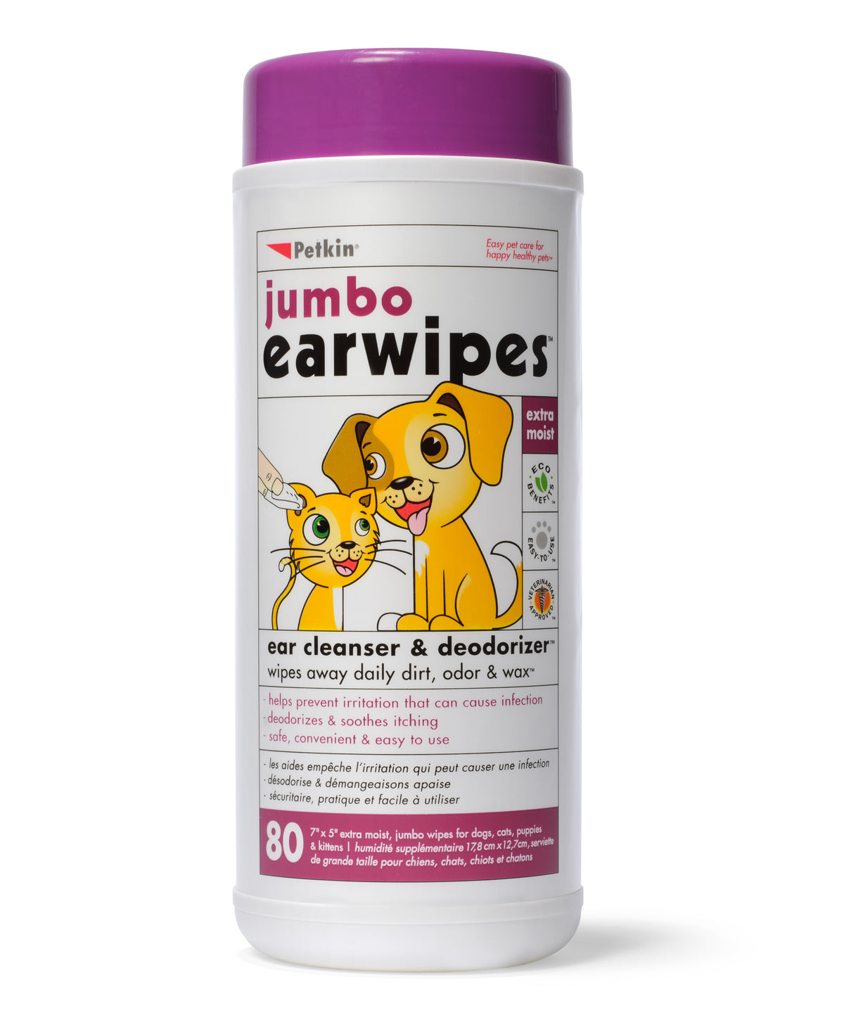 Petkin - Jumbo Ear Wipes