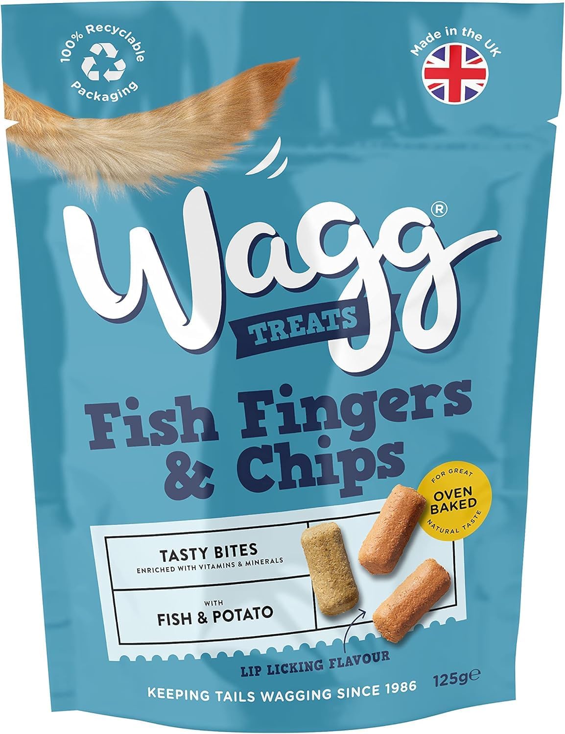 Wagg : Oven-Baked Fish Fingers & Chips Dog Treats with Fish & Potato