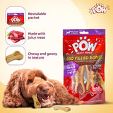 Imaginelees POW : Meaty Middle Duo Filled Bones Dog Treats – Chicken & Duck (Chewy)