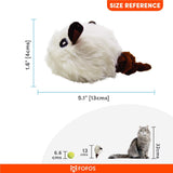 Fofos Pull String & Sound Chip Mouse Electronic Cat Toy - White