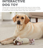 Outward Hound Ranch Roperz Cow Plush Squeaky Dog Toy - White