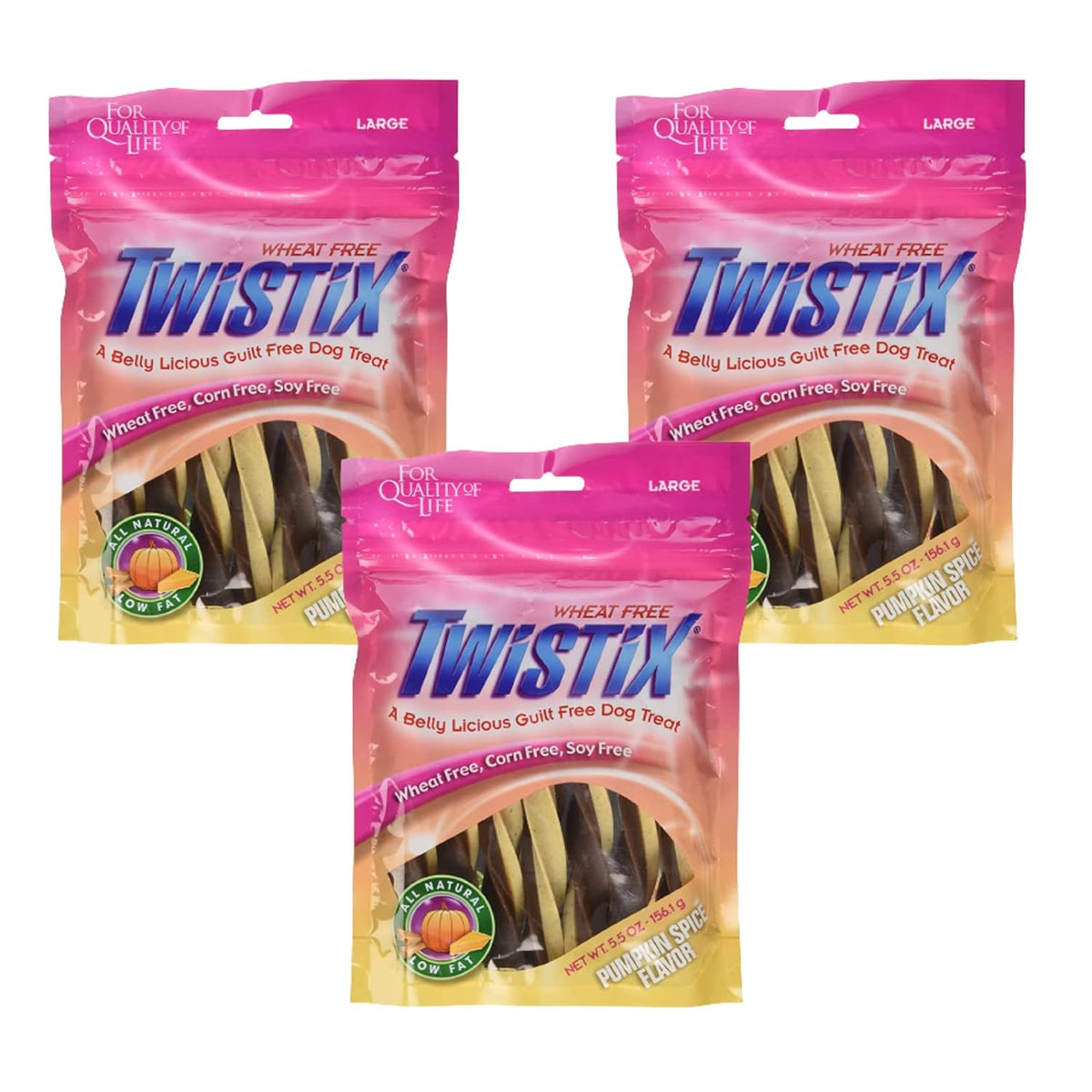 Twistix : Large Wheat-Free Dental Chews – Pumpkin Spice Flavor Dog Treats