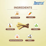 Twistix : Large Wheat-Free Dental Chews – Peanut & Carob Flavour Dog Treats