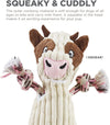 Outward Hound Ranch Roperz Cow Plush Squeaky Dog Toy - White