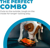 Outward Hound Invincibles Plush Dog Stuffingless Squeaker Toy - Orange