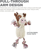 Outward Hound Ranch Roperz Cow Plush Squeaky Dog Toy - White