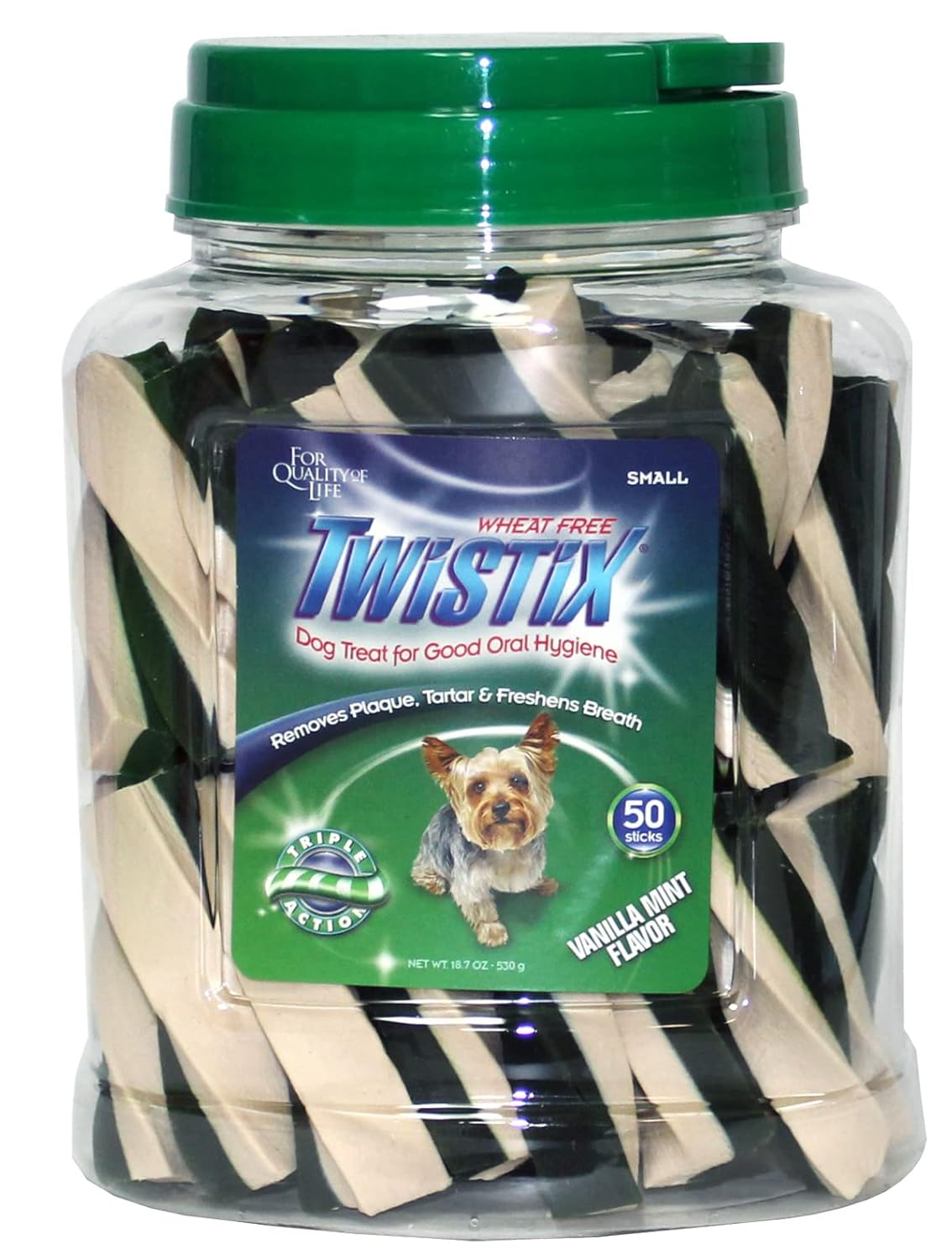 Twistix : Small Wheat-Free Dental Chews – Vanilla Mint Flavor Dog Treats (Jar)