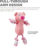 Outward Hound Ranch Roperz Pig Plush Squeaky Dog Toy - Pink