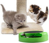 Smarty Pet Carpeted Cat Scratch Pad Spinning Toy With Mouse For Cats