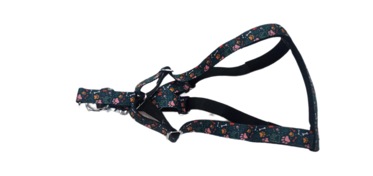 Kennel Paws Padded Nylon Printed M.S. Click Lock Adjustable Harness(1")