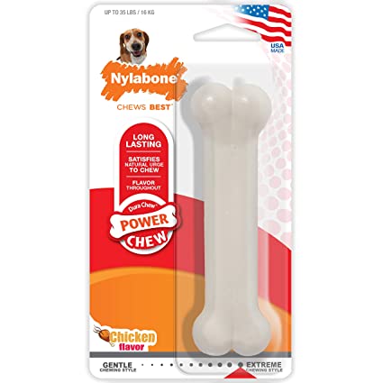 Nylabone Essentials Power Long Lasting Chew Bone - Chicken Flavor