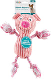 Outward Hound Ranch Roperz Pig Plush Squeaky Dog Toy - Pink