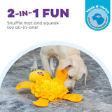 Outward Hound Snuffle Palz Chicken Plush Snuffle Mat Dog Treat Puzzle - Yellow