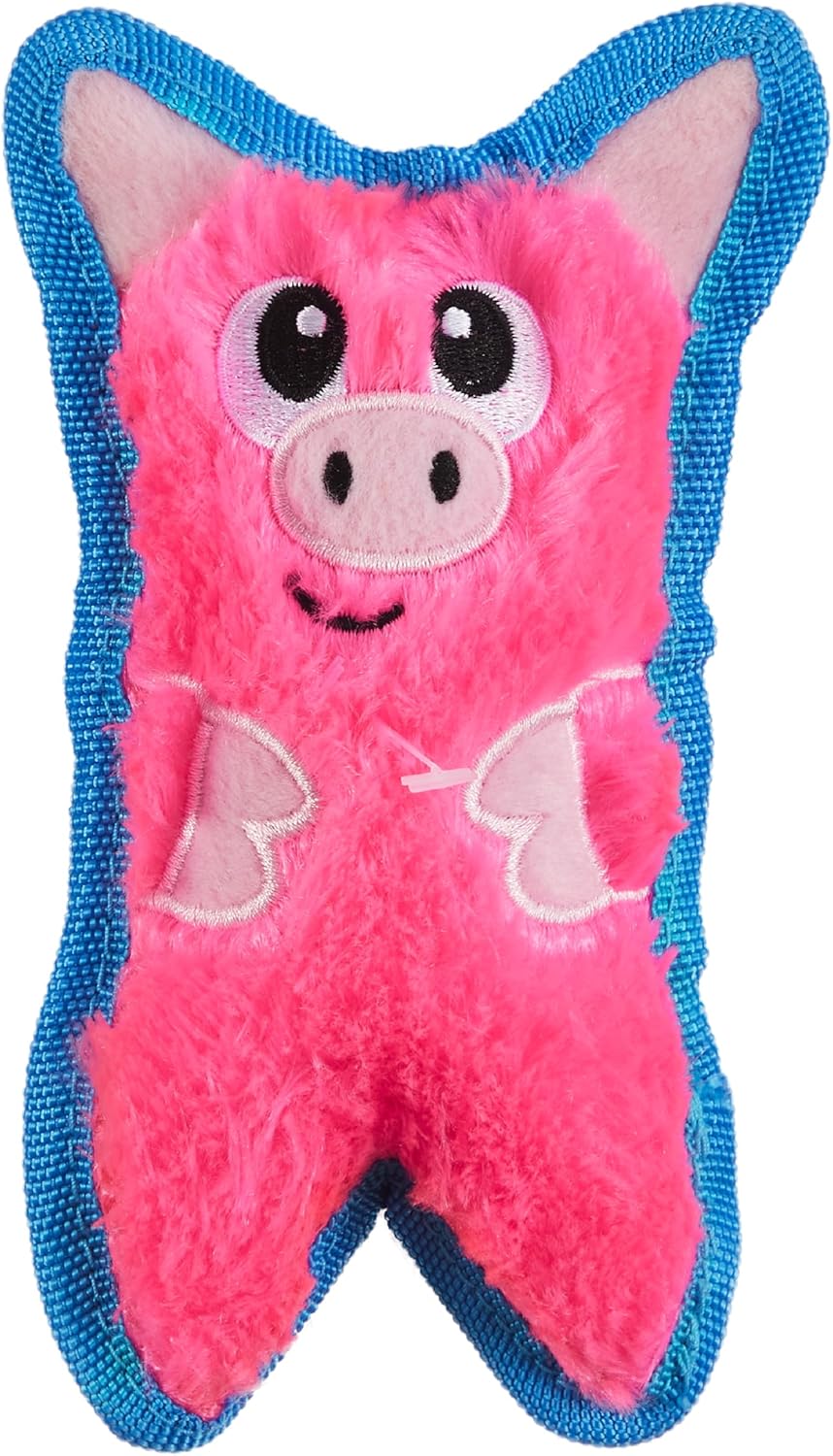 Outward Hound Durablez Pig Plush Dog Toy - Pink
