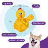 Outward Hound Snuffle Palz Chicken Plush Snuffle Mat Dog Treat Puzzle - Yellow