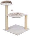 Pets Empire 2 Stage Cat Tree with Hanging Ball- Cream