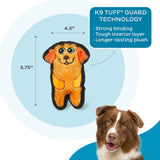 Outward Hound Invincibles Plush Dog Stuffingless Squeaker Toy - Orange