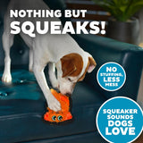 Outward Hound Invincibles Plush Dog Stuffingless Squeaker Toy - Orange