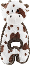 Outward Hound Charming Pet Cuddle Tugs Cow Plush Squeaky Dog Toy